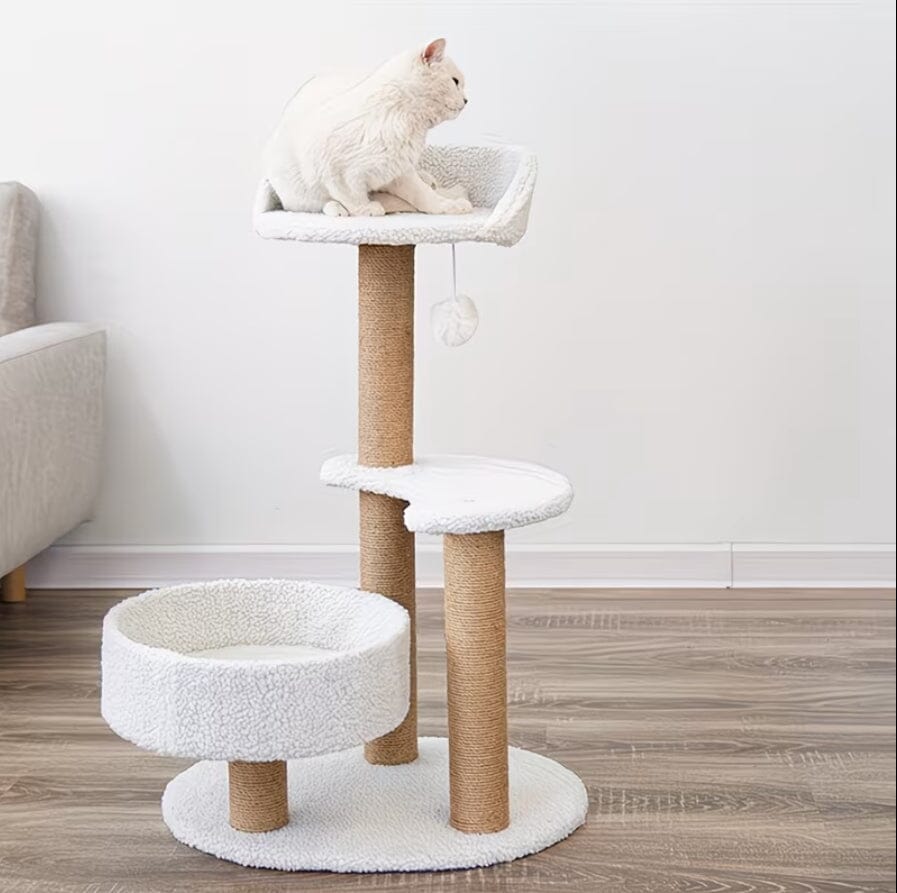 White luxury cat tree petzempire.store 