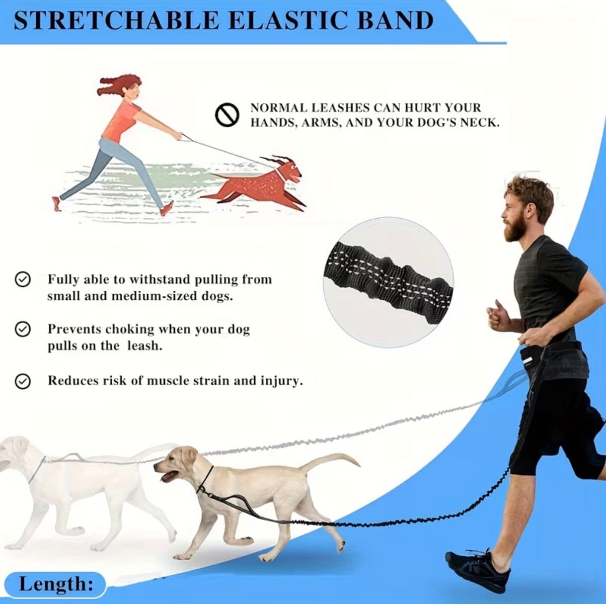 1 piece Hands-Free Dog Leash petzempire.store 