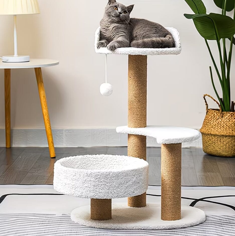 White luxury cat tree petzempire.store 